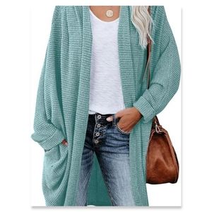 NWT CYAN WAFFLE KNIT CHUNKY CARDIGAN